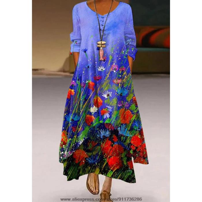 Elegant Party Fashion Sexy Floral Print Dress