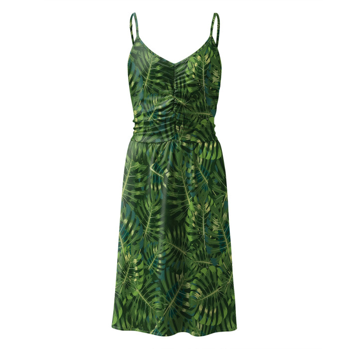 Fashion Floral Printed Casual Sleeveless Dress