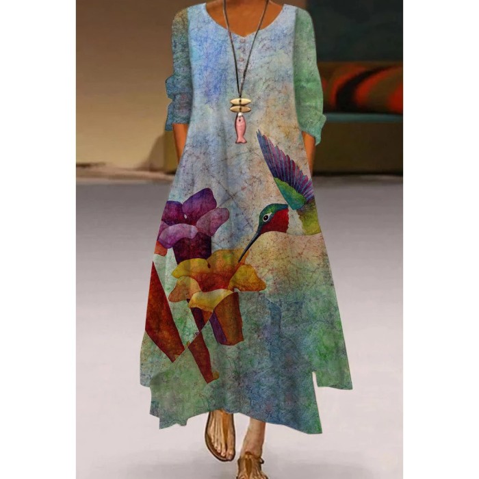 Fashion Slim 3D Printing Casual Elegant Wedding Wedding Guest Dress