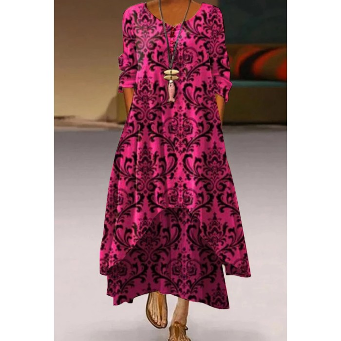 Autumn Fashion Street Print Beach Sexy  Maxi Dress