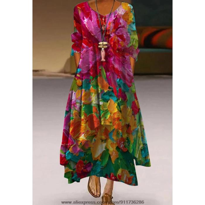 Elegant Party Fashion Sexy Floral Print Dress