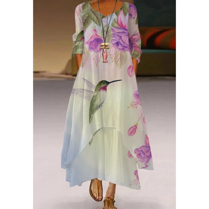 Fashion Slim 3D Printing Casual Elegant Wedding Wedding Guest Dress