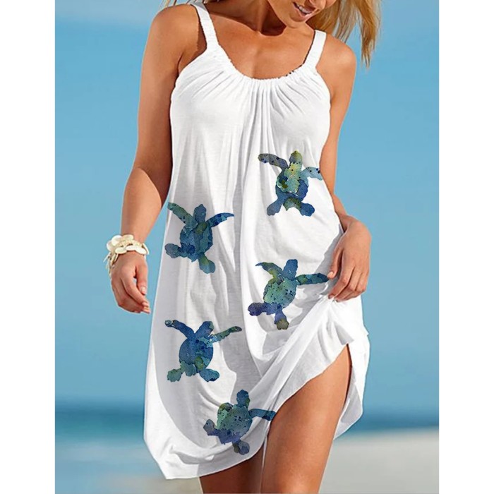 Beach Vacation Party 3D Print Loose Dress