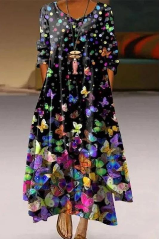 Sexy Floral Elegant Print Bohemian  Casual Dress