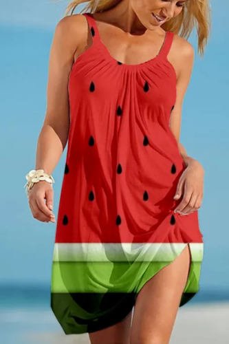 Fruit Printed Camisole Party Dress