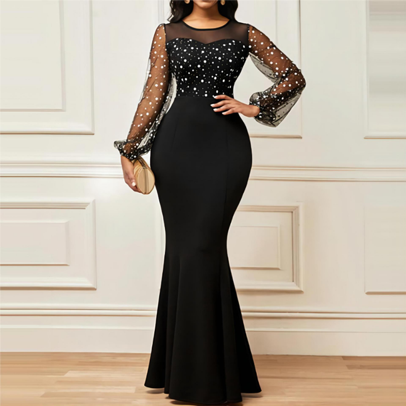 Fashion Bodysuit Party Elegant Slim Sheer Wedding Guest Dress