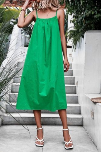 Fashion Backless Bohemian Sexy Hollow Suspender Casual  Maxi Dress
