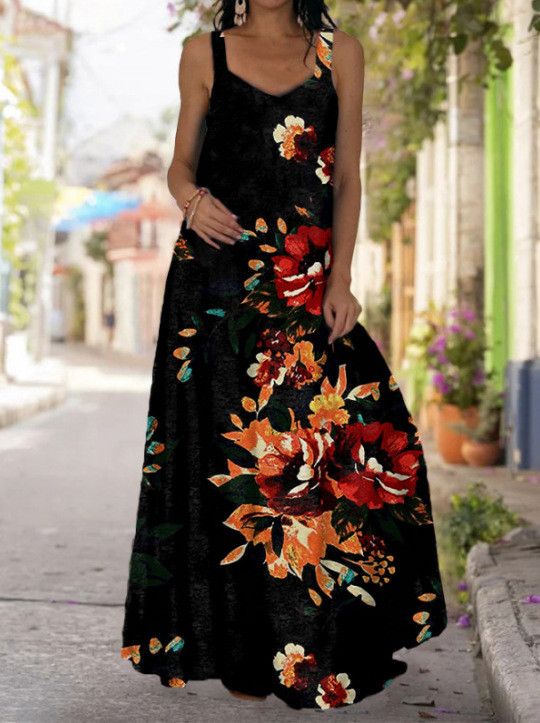 Beach Bohemian Sleeveless Plus Size Maxi Dress