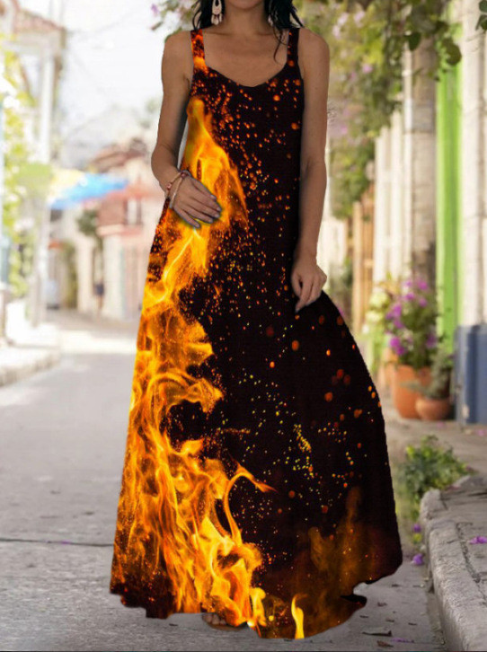 Beach Bohemian Sleeveless Plus Size Maxi Dress