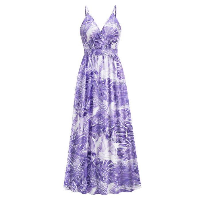 New Bohemian Print Sexy V-neck Slip Dress