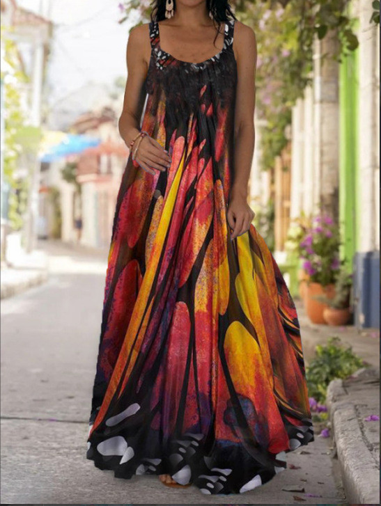 Beach Bohemian Sleeveless Plus Size Maxi Dress