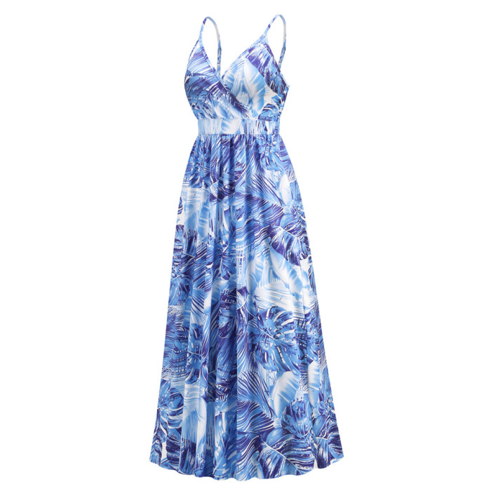 New Bohemian Print Sexy V-neck Slip Dress