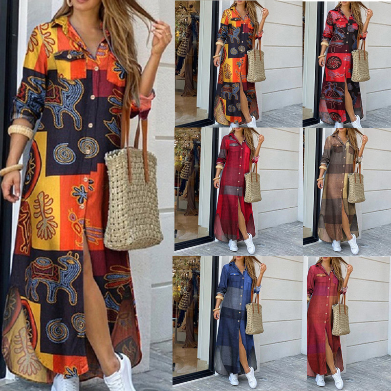 Boho Casual Female Long Sleeve Fashion Dress