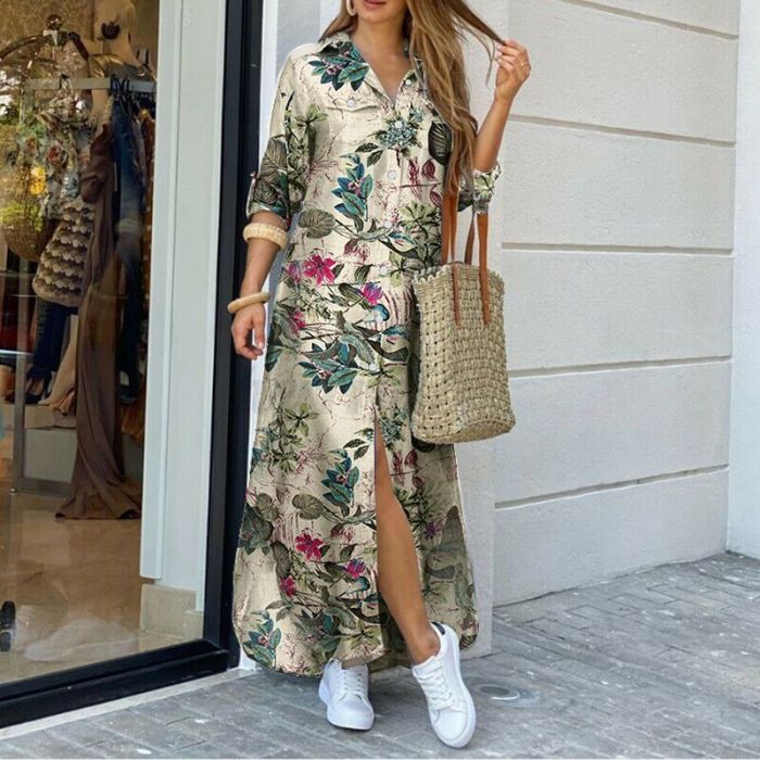 Boho Casual Female Long Sleeve Fashion Dress