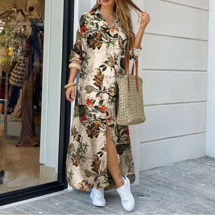 Boho Casual Female Long Sleeve Fashion Dress