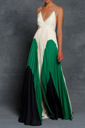 Fashion Elegant Sling Sleeveless Deep V Off Shoulder Maxi Dress