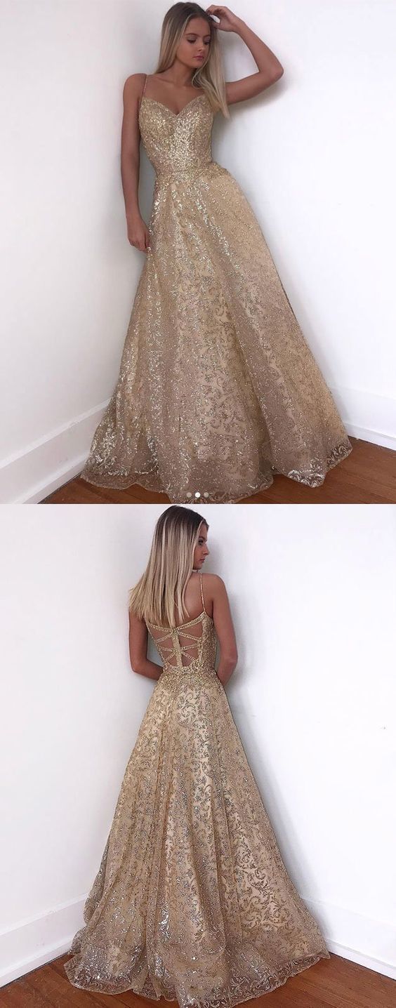 Fashion Party Long Backless Gold Sequin Elegant Wedding Guest Dress