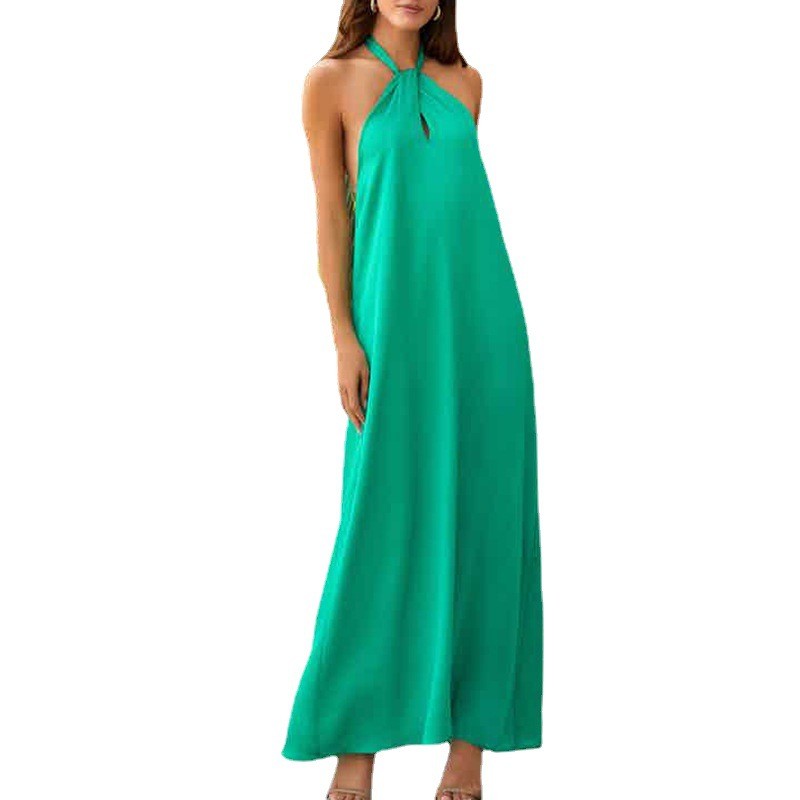 Sexy Backless Maxi Dress Casual Stretchy Polyester