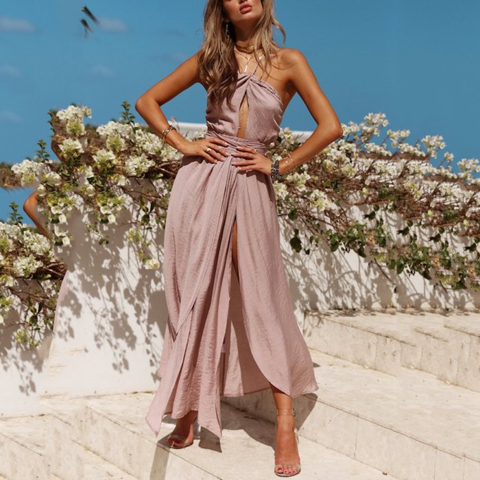 Party Beach Sundress Backless Maxi Dress