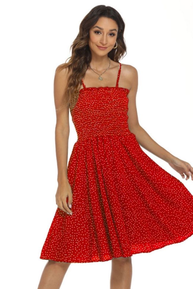 Fashion Sexy Bohemian Print Elastic Tube Top Sexy Sling Beach  Casual Dress