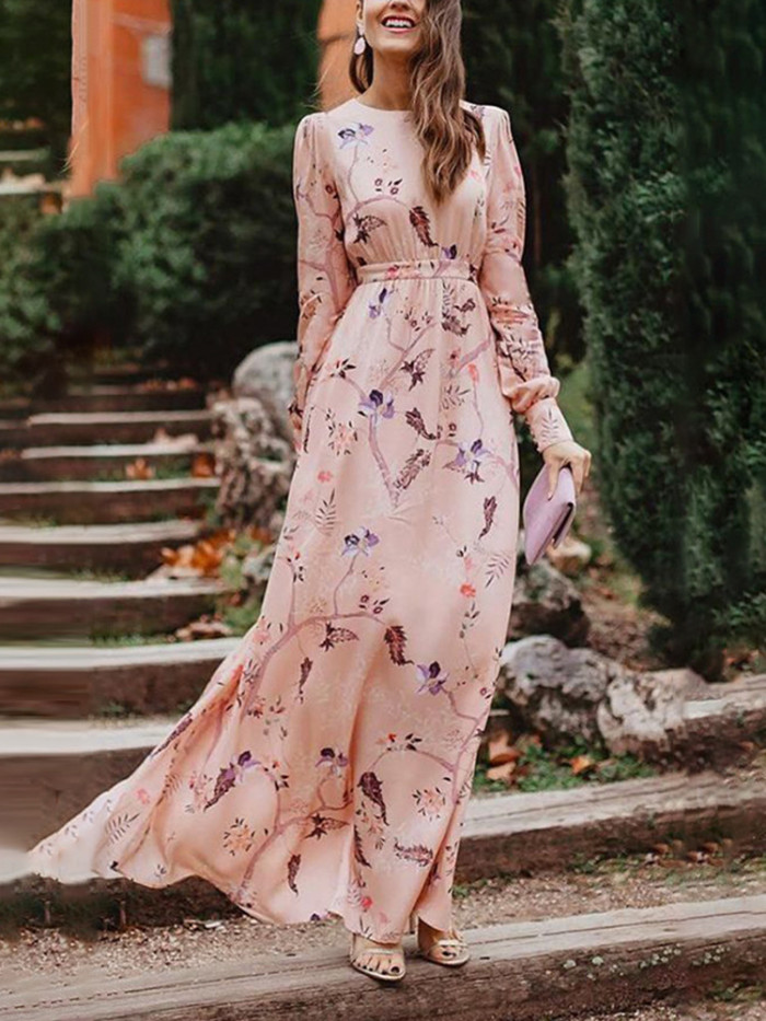Stylish Casual Print Temperament Loose Maxi Dress