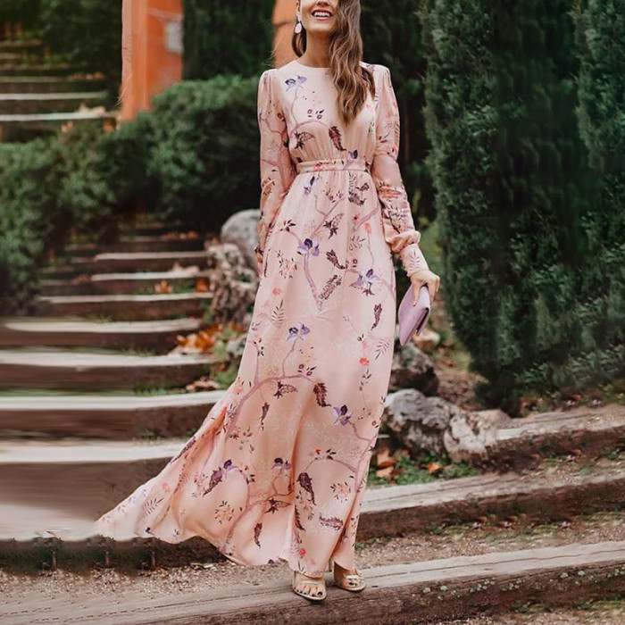 Stylish Casual Print Temperament Loose Maxi Dress