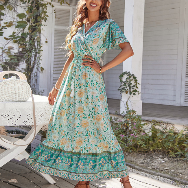 Brunhilda | V-print maxi dress