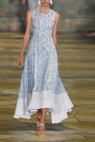 Elegant O Neck Irregular Fashion Print Loose Party Casual Sleeveless Wedding Guest Dress