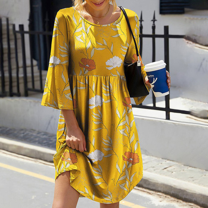 Fashion Party Boho Elegant Printed A Line Loose  Casual Dress