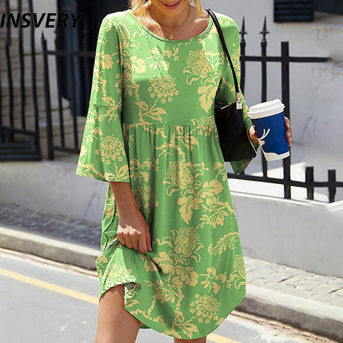 Fashion Party Boho Elegant Printed A Line Loose  Casual Dress