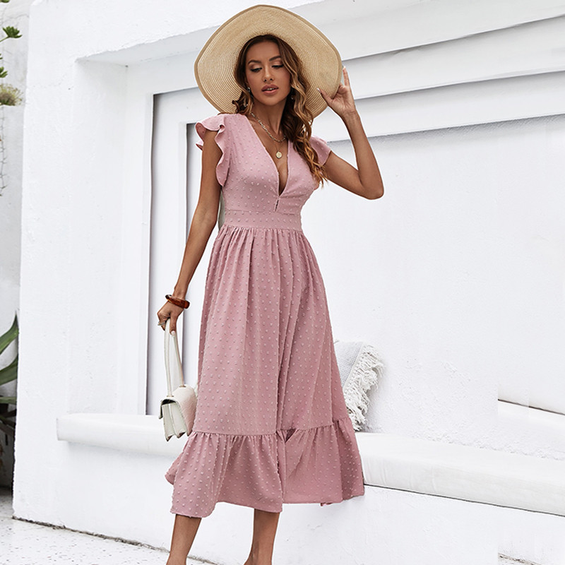 Women Sexy Chiffon Casual Slim Fit Slit Dress