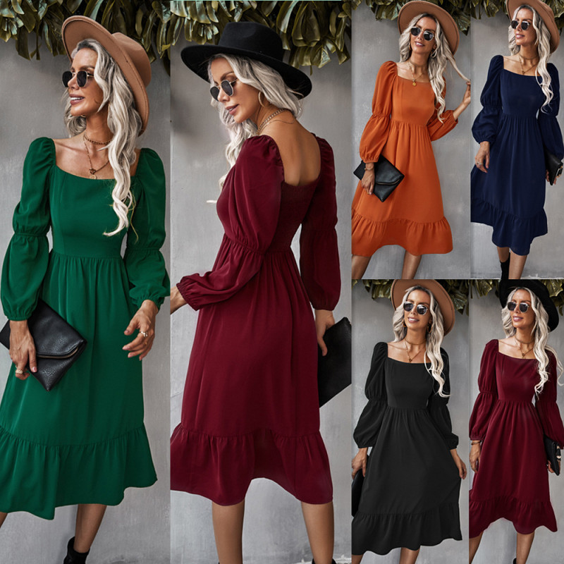 Casual Long Sleeve A-line Resort Style Dress