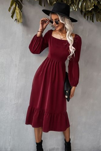 Casual Long Sleeve A-line Resort Style Dress