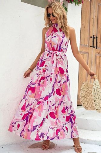 Summer Elegant Ruffle Bohemian Fashion Sleeveless Wedding Guest Dress