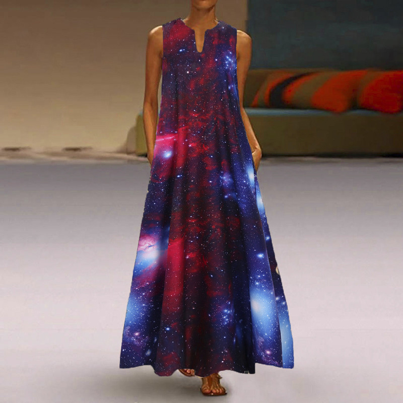 Swing Print Maxi Sleeveless Dress main image 1