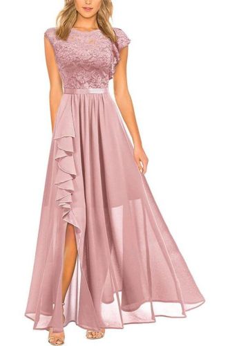 Fashion Lace Solid Color Sexy Party Prom  Wedding Guest Dress