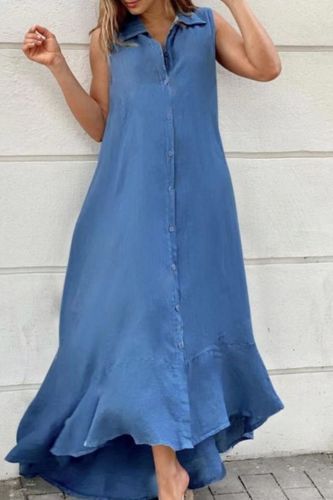 New Sleeveless Cotton And Linen Maxi Dress