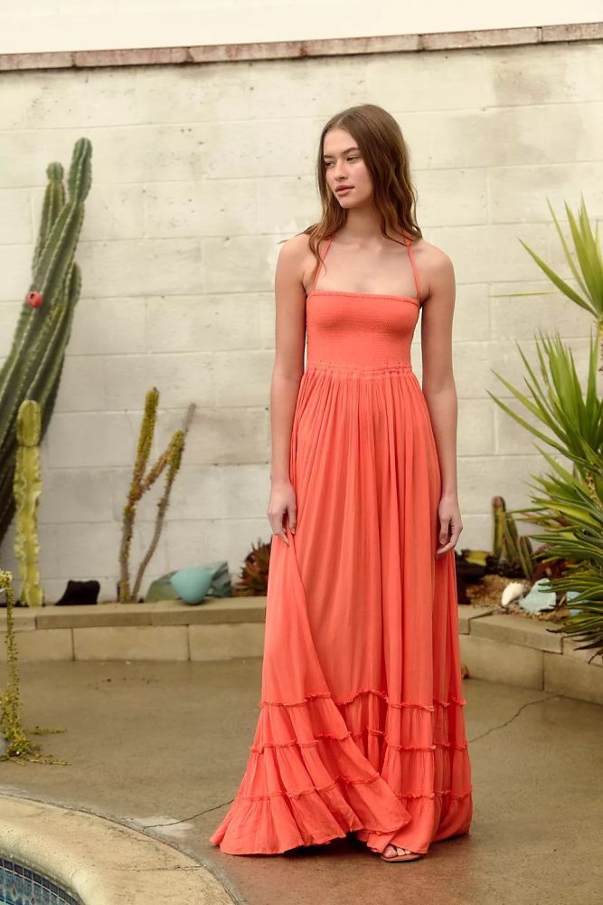 Women's Summer Fashion Sexy Pure Color Mopping Loose  Maxi Dress