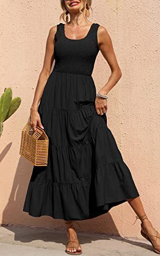 Fashion Elegant Retro Sexy O Neck High Waist  Maxi Dress