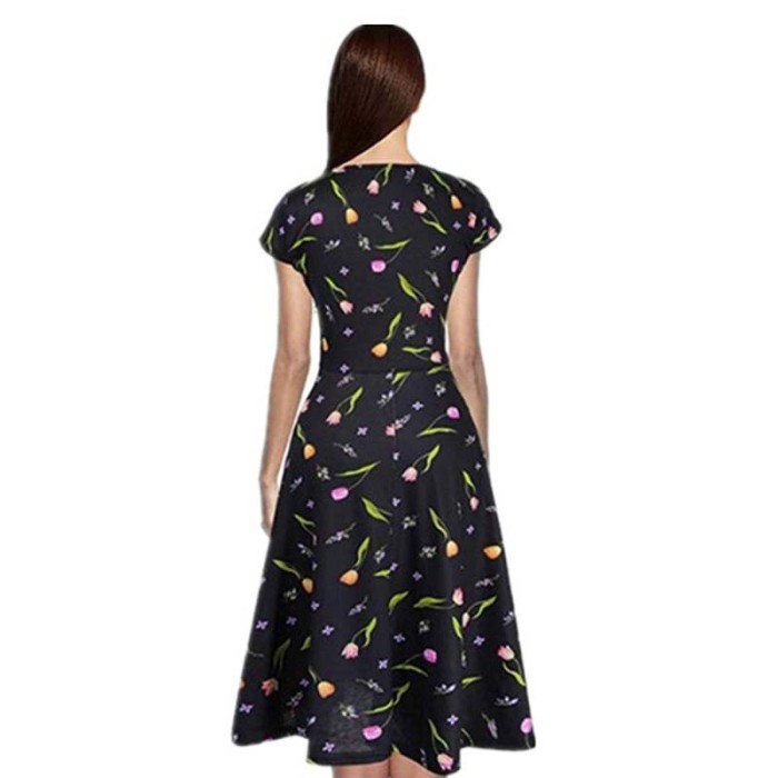 Summer Short Sleeve Bohemian Casual Loose V Neck Dress