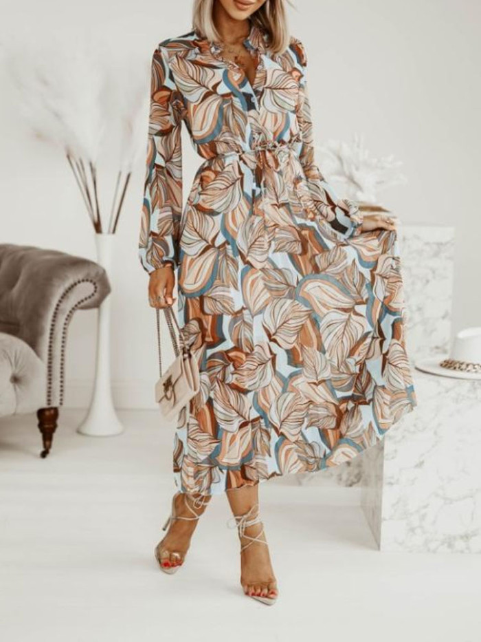 Sexy V Neck Bohemian Elegant Print Retro Fashion Lace Party  Maxi Dress