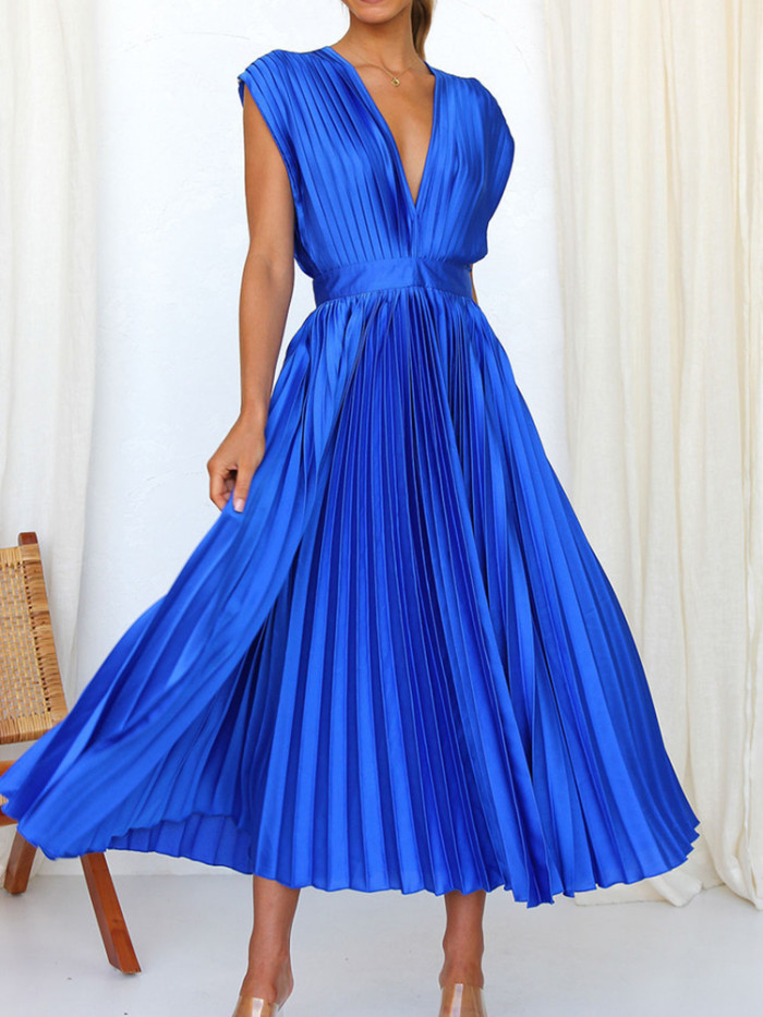 Summer Women's Solid Color Party Strapless Stitching Homewear  Maxi Dress