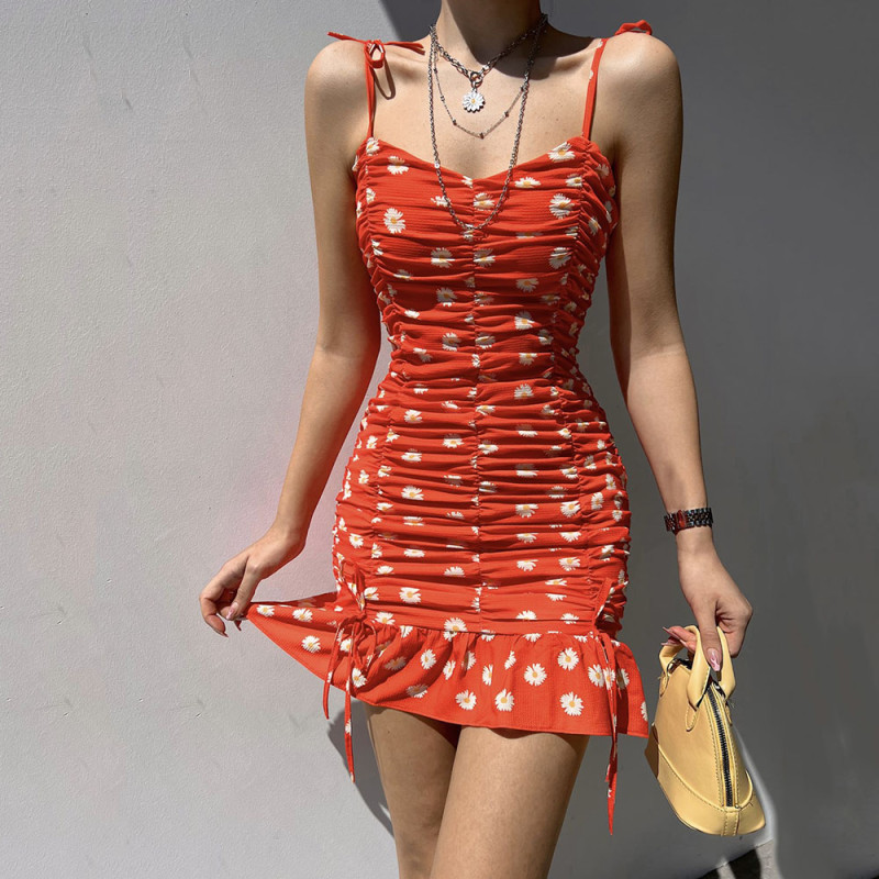 Casual Printed Backless Elegant Sling Bohemian Party Bodycon Mini Dress