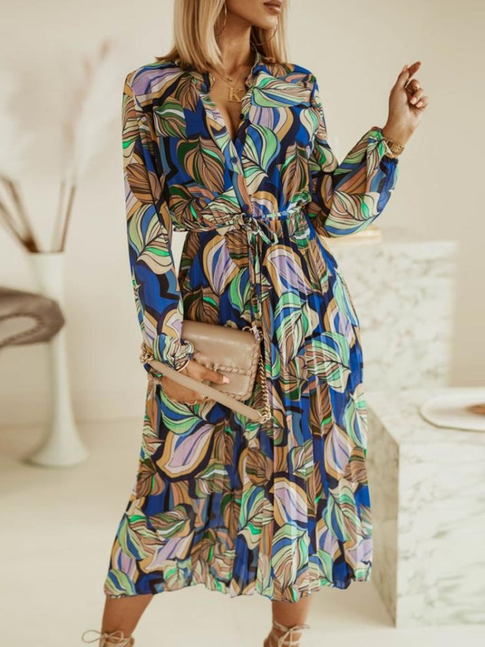 Sexy V Neck Bohemian Elegant Print Retro Fashion Lace Party  Maxi Dress