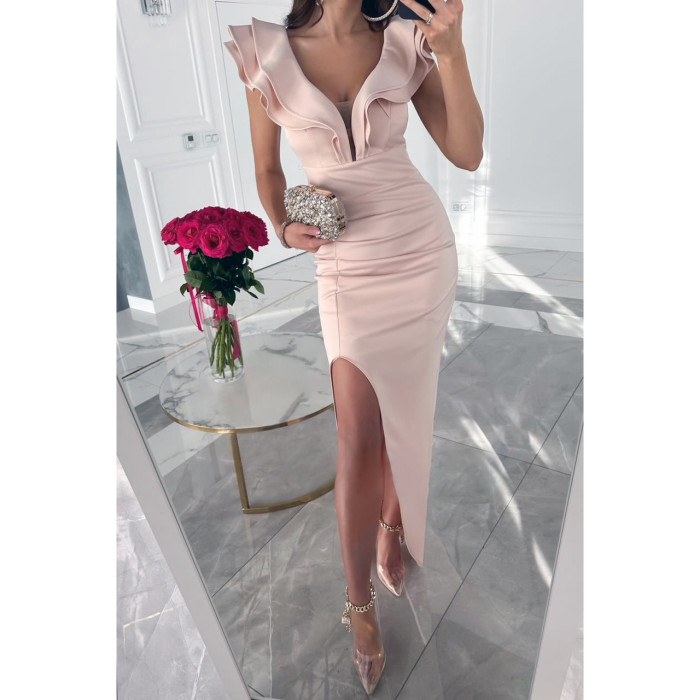 Women's Sexy Casual Slit Fashion Resort  Bodycon Dress