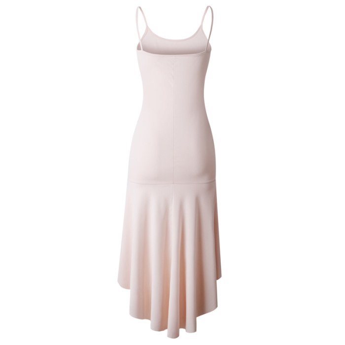 Women's Sexy Irregular Hem Ruffle Halter Tight Party  Maxi Dress