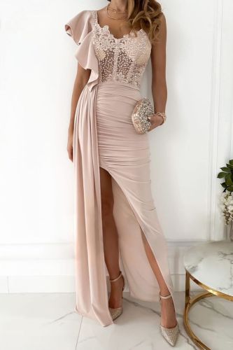 Fashion Sexy Slim Sleeveless Casual Party Slit Party  Wedding Guest Dress