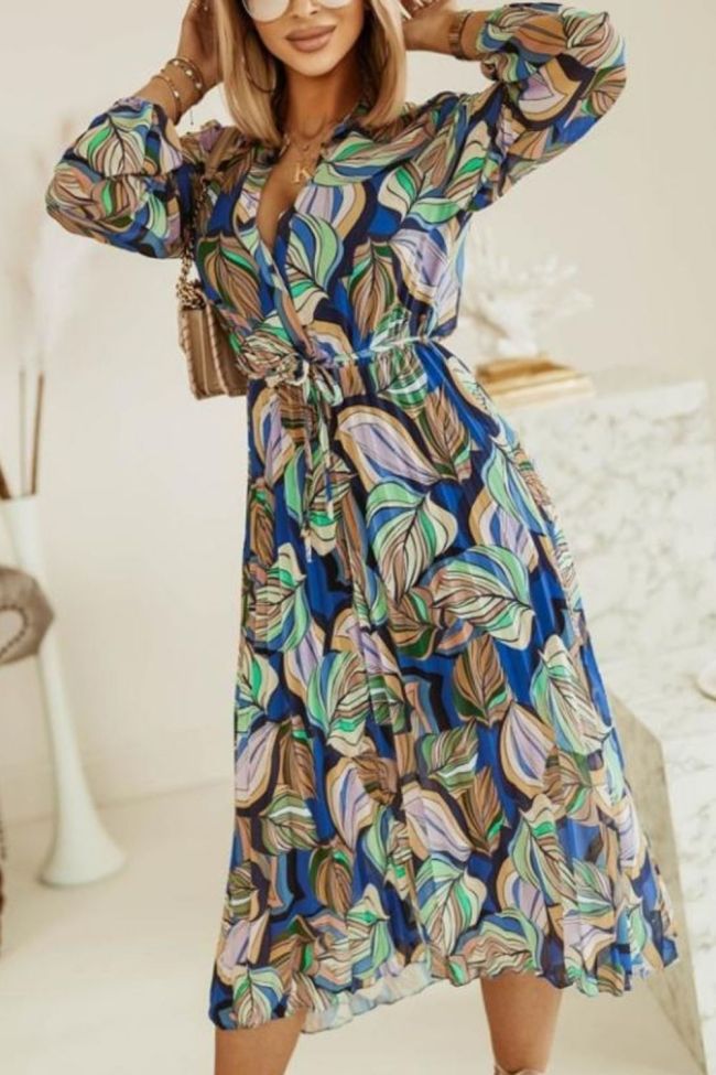 Sexy V Neck Bohemian Elegant Print Retro Fashion Lace Party  Maxi Dress
