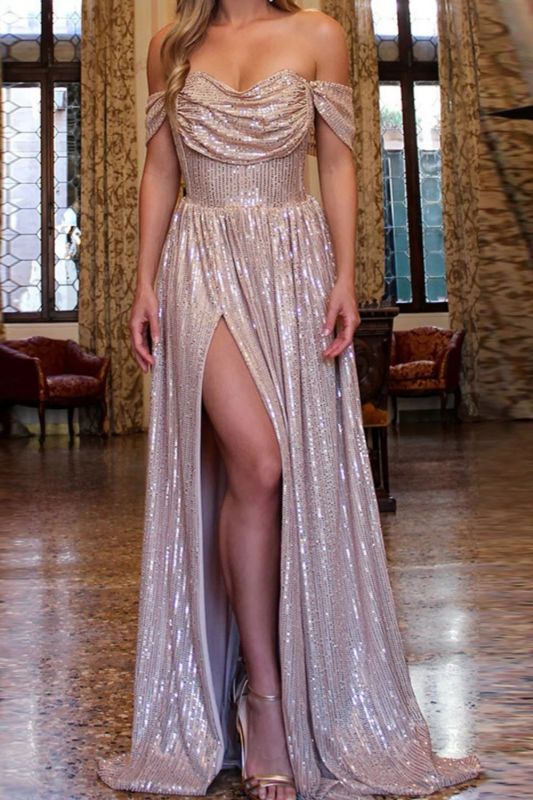 Fashion Shiny Sexy Off Shoulder Bodysuit Party Elegant Backless Wedding Guest Dress