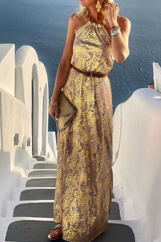 Party Beach Backless Sleeveless Solid Color Elegant Fashion  Wedding Guest Dress